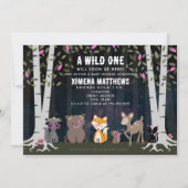 Cosmic Creatures Wild One Woodland Baby shower Kaart (Voorkant)
