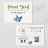 *~* COSMIC CRYSTAL - Logo DANK U QR AP8-Review Informatiekaartje (Voorkant / Achterkant)