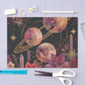 Cosmic Crystal Ringed Planet Fantasy Art (11) Tissuepapier (Craft)