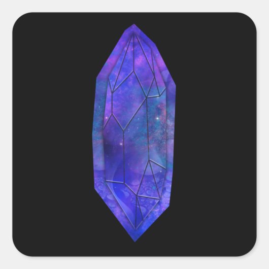 Cosmic Crystal Space Fractal Spiritual Gem Space Vierkante Sticker (Voorkant)