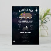 Cosmic Cub Folie Sterren Baby shower Uitnodiging (Staand Voorkant)