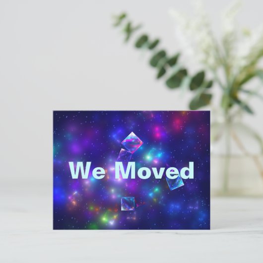 Cosmic Cubes Aankondigingskaart (Staand voorkant)