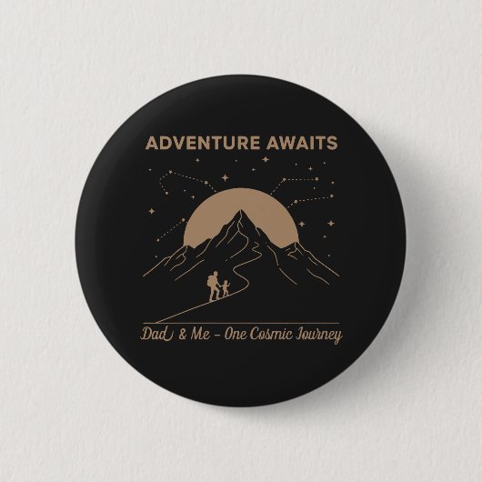 Cosmic Dad & Me Adventure Ronde Button 5,7 Cm (Voorkant)