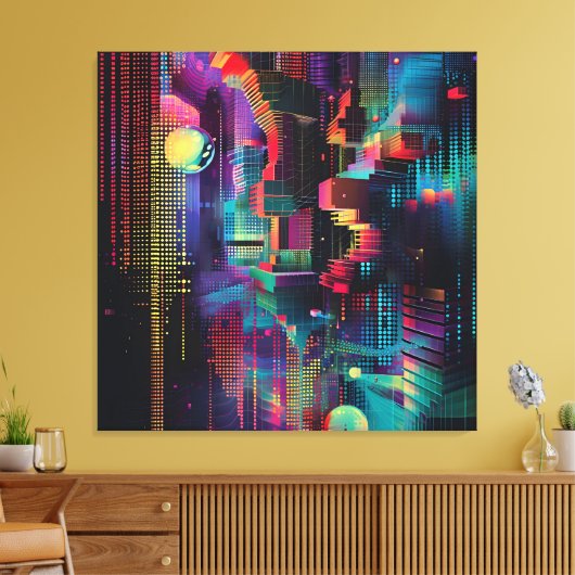 Cosmic Data Scape Canvas Afdruk (Insitu (Woonkamer))