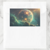 Cosmic Dawn Nebula Design Rechthoekige Sticker (Tas)