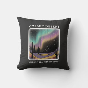 Cosmic Desert Aurora • Retro Western Nachtelijke H Kussen
