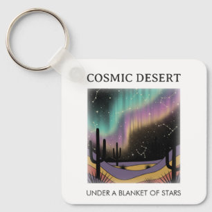 Cosmic Desert Aurora • Retro Western Nachtelijke H Sleutelhanger