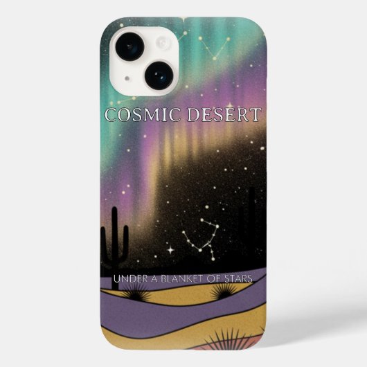 Cosmic Desert Aurora • Retro Western Night Sky Case-Mate iPhone Case (Achterkant)