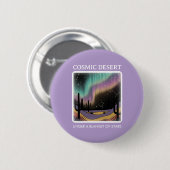Cosmic Desert Aurora • Retro Western Night Sky Ronde Button 5,7 Cm (Voorkant /achterkant)
