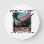 Cosmic Desert Aurora • Western Retro (NO NUMBERS) Ronde Klok (Voorkant)