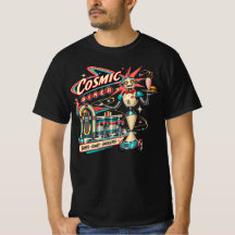 Cosmic Diner Retro Robot Atomic Age Heren T-Shirt