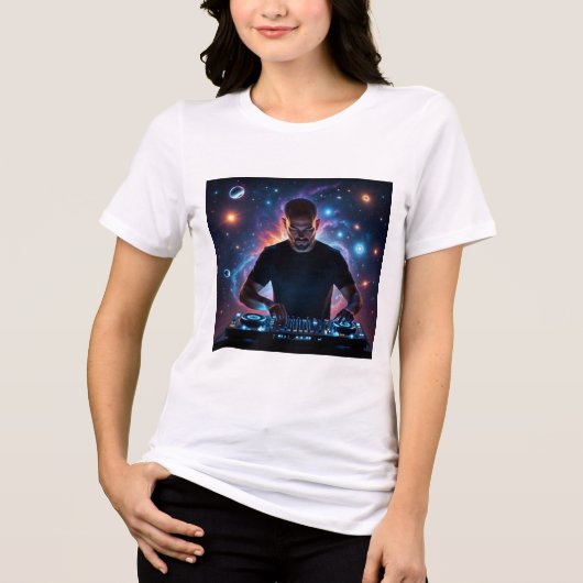 Cosmic DJ: Mixing the Music of the Universe” Tri-Blend Shirt (Voorkant)