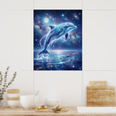 Cosmic Dolphin Star Tide Poster (Keuken)