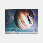 Cosmic Dolphins In Space Blanket | Unieke Gift Ide Fleece Deken (Voorkant (Horizontaal))