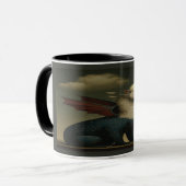 Cosmic Dragon and White Kitten Surreal Art Mug Mok (Voorkant links)