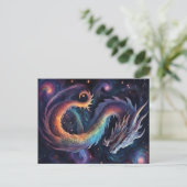 cosmic dragon postcard briefkaart (Staand voorkant)