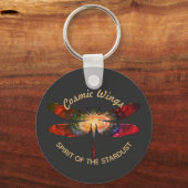 Cosmic Dragonfly • Galaxy Wings & Nebula Trails Sleutelhanger (Voorkant)