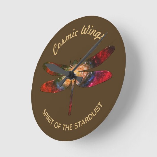 Cosmic Dragonfly • Galaxy Wings (NO NUMBERS) Ronde Klok (Hoek)