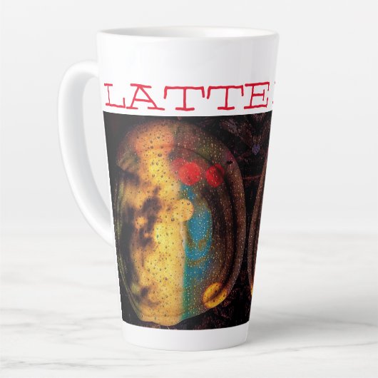 Cosmic Dream in primaire kleuren Latte Mok (Linkerhoek)