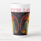 Cosmic Dream in primaire kleuren Latte Mok (Voorkant)