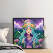Cosmic Dreamer Illustrated Fantasy Beauty Poster