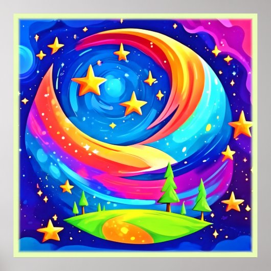 Cosmic Dreamscape: een hemels avontuur Poster (Voorkant)