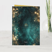 Cosmic Dreamscape Golden Sparkles Custom Photo Kaart (Achterkant)