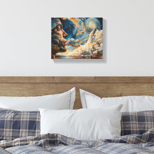Cosmic Dreamscape Surreal Wall Art Canvas Afdruk (Insitu (Slaapkamer))