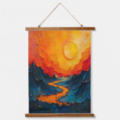 Cosmic Drift — Abstract Gold & Teal Canvas Art Hangend Wandkleed (Voorkant)