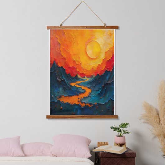 Cosmic Drift — Abstract Gold & Teal Canvas Art Hangend Wandkleed (Slaapkamer)
