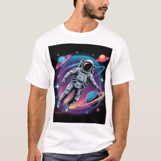 Cosmic Drift - Astronaut in een neon-sterrenstelse T-shirt