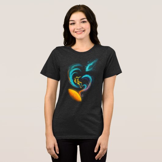 Cosmic Drift: Swirling Nebula Journey Tri-Blend Shirt (Voorkant volledig)