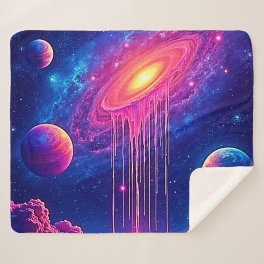 Cosmic Drip: Galaxy's Sweet Essence Sherpa Deken (Voorkant (horizontaal))