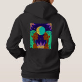 Cosmic Duality: Sun, Moon, and Sisterhood Hoodie (Achterkant)