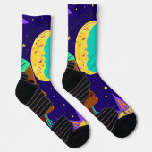 Cosmic Duality: Sun, Moon, and Sisterhood Sokken (Rechts)