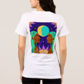 Cosmic Duality: Sun, Moon, and Sisterhood Tri-Blend Shirt (Achterkant)