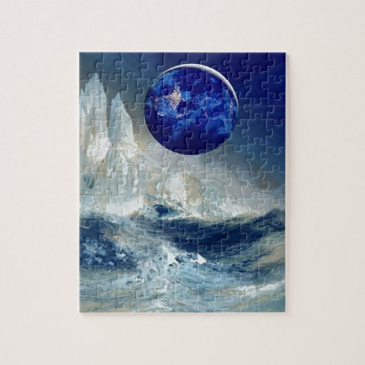 Cosmic Earth bij nacht en Thomas Moran Iceberg Legpuzzel (Verticaal)