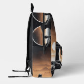 Cosmic Edge: Astronaut Embleem Bedrukte Rugzak (Links)