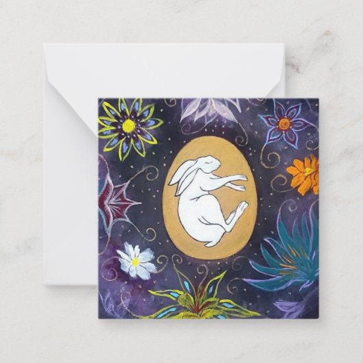 Cosmic Egg Blossom Mandala Blank Notitiekaartje (Voorkant)