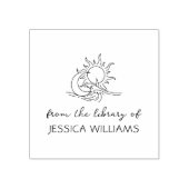 Cosmic Elements Handwritten Custom Library Book Rubberstempel (Afrduk)