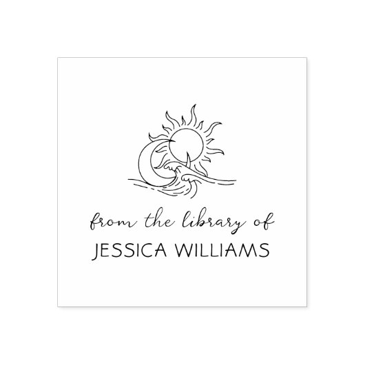 Cosmic Elements Handwritten Custom Library Book Rubberstempel (Afrduk)