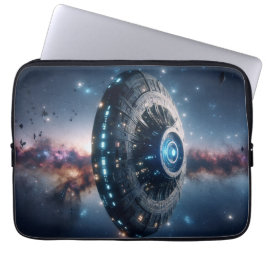 Cosmic Encounter: buitenaards schip in de Melkweg Laptop Sleeve