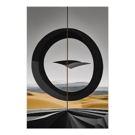 Cosmic Encounter in the Abstract Desert Perfect Poster (Voorkant)
