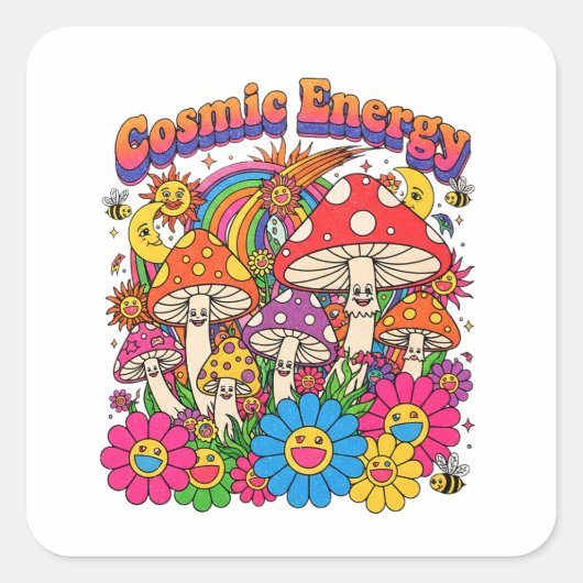 COSMIC ENERGY MASHROOM Sticker (Voorkant)