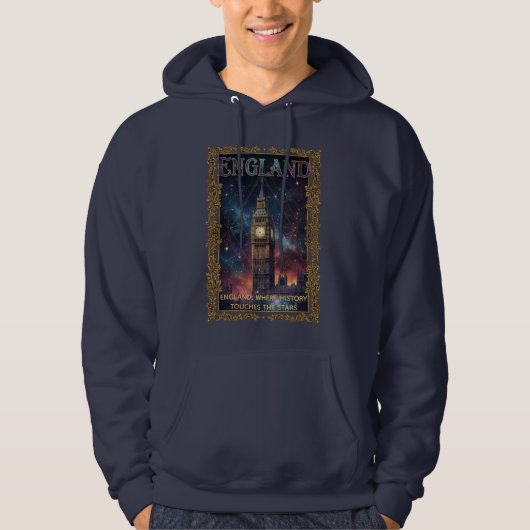 Cosmic England Big Ben Celestial Art Hoodie (Voorkant)