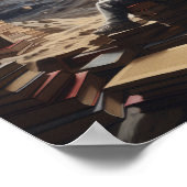 Cosmic Explorer: Astronaut lezen in Space Poster (Hoek)