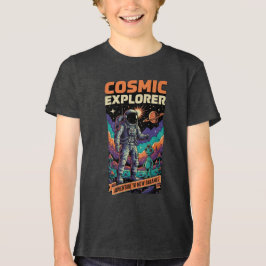 Cosmic Explorer Astronaut Space Adventure Kids Tri-Blend Shirt