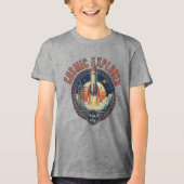 Cosmic Explorer Rocket Ship Future Space  Tri-Blend Shirt (Voorkant)