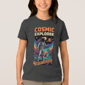 Cosmic Explorer Ruimtevaarder Ruimte Avontuur Kind Tri-Blend Shirt (Voorkant)