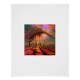 Cosmic Eye Hemel Paddenstoelen Bos Poster